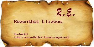Rozenthal Elizeus névjegykártya